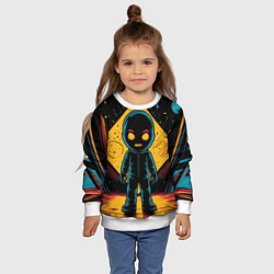 Свитшот детский Недовольный инопланетянин, цвет: 3D-белый — фото 2