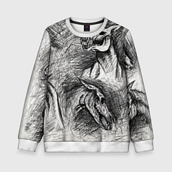 Свитшот детский Черепа лошадей, цвет: 3D-белый