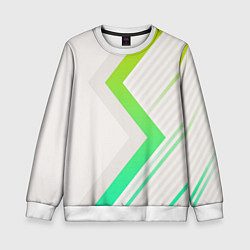 Свитшот детский Color white line green, цвет: 3D-белый