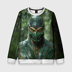 Детский свитшот Рептилия с зелеными глазами