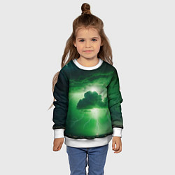 Свитшот детский Зелёный гром, цвет: 3D-белый — фото 2