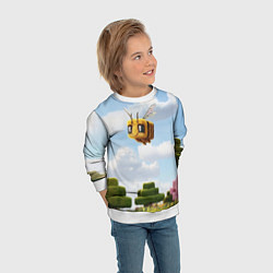 Свитшот детский Пчёлка - Minecraft, цвет: 3D-белый — фото 2