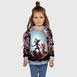 Свитшот детский Том и Джерри в пещере ужасов - хэллоуин, цвет: 3D-меланж — фото 2