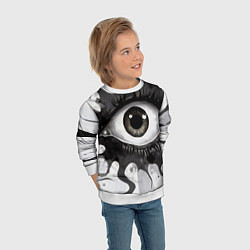 Свитшот детский Глаз и щупальца - психоделика, цвет: 3D-белый — фото 2