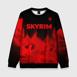 Детский свитшот Skyrim - red gradient посередине