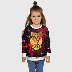 Свитшот детский Россия - герб на текстуре, цвет: 3D-белый — фото 2