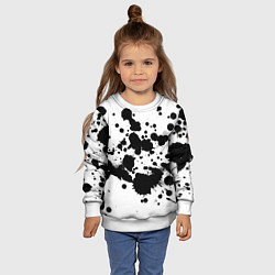 Свитшот детский Брызги черной краски, цвет: 3D-белый — фото 2