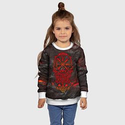 Свитшот детский Компас воина в кельтском орнаменте, цвет: 3D-белый — фото 2