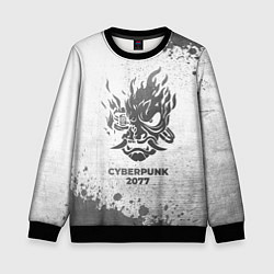 Свитшот детский Cyberpunk 2077 - white gradient, цвет: 3D-черный