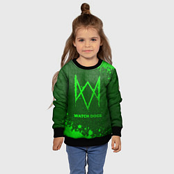 Свитшот детский Watch Dogs - green gradient, цвет: 3D-черный — фото 2