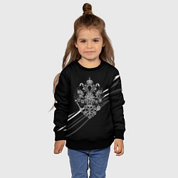 Свитшот детский Имперский герб чёрный с полосами, цвет: 3D-черный — фото 2
