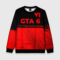 Свитшот детский GTA 6 - red gradient посередине, цвет: 3D-черный