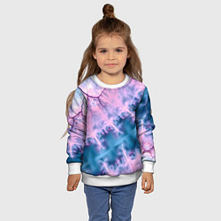 Свитшот детский Вода и розовая абстракция, цвет: 3D-белый — фото 2