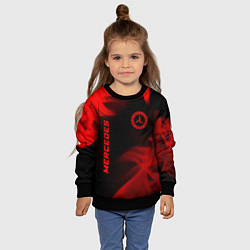 Свитшот детский Mercedes - red gradient вертикально, цвет: 3D-черный — фото 2