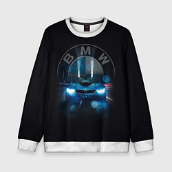 Свитшот детский BMW на мосту, цвет: 3D-белый
