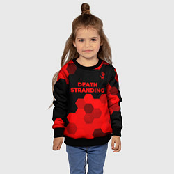 Свитшот детский Death Stranding - red gradient посередине, цвет: 3D-черный — фото 2
