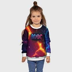 Свитшот детский ACDC логотип в градиенте, цвет: 3D-белый — фото 2