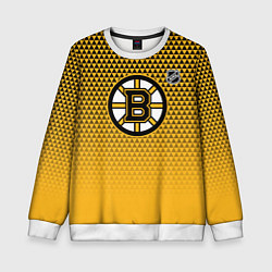 Свитшот детский Бостон Брюинз - паттерн треугольников, цвет: 3D-белый