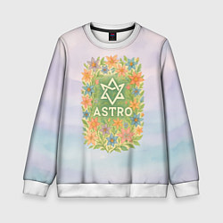 Свитшот детский Astro цветочный логотип, цвет: 3D-белый
