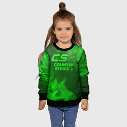 Свитшот детский Counter Strike 2 - green gradient, цвет: 3D-черный — фото 2