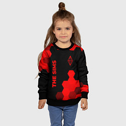 Свитшот детский The Sims - red gradient вертикально, цвет: 3D-черный — фото 2