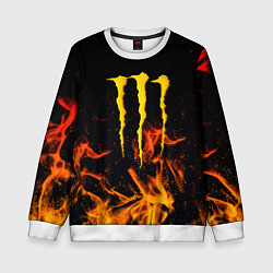 Свитшот детский Monster energy orange fire, цвет: 3D-белый
