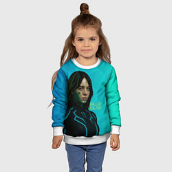 Свитшот детский Билли Айлиш киберпанк, цвет: 3D-белый — фото 2