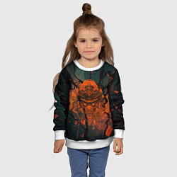 Свитшот детский Шлем кибернетического самурая, цвет: 3D-белый — фото 2