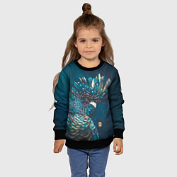 Свитшот детский Попугай акварельный - big picture, цвет: 3D-черный — фото 2