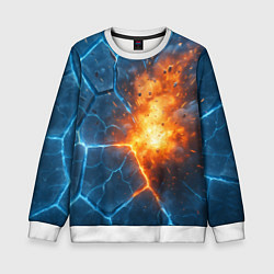 Свитшот детский Взрыв из объемных плит, цвет: 3D-белый