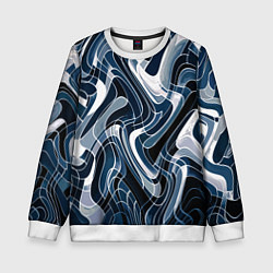 Детский свитшот Тёмно-синий искажённая абстракция