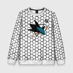 Свитшот детский Сан Хосе Шаркс - белые плиты, цвет: 3D-белый