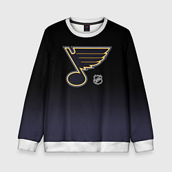 Свитшот детский Сент Луис Блюз - градиент, цвет: 3D-белый