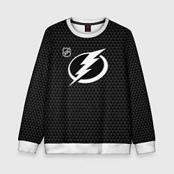 Свитшот детский Тампа Бэй Лайтнинг - черные треугольники, цвет: 3D-белый
