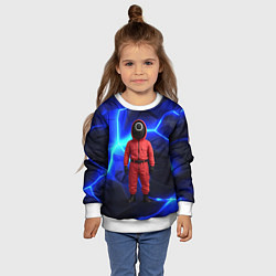 Свитшот детский Игра в кальмара страж треугольник, цвет: 3D-белый — фото 2