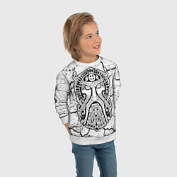 Свитшот детский Суровый бог древних воинов, цвет: 3D-белый — фото 2