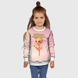 Свитшот детский Ballerina Capuchina ии мем, цвет: 3D-белый — фото 2