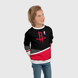 Свитшот детский Хьюстон Рокетс - линии, цвет: 3D-белый — фото 2