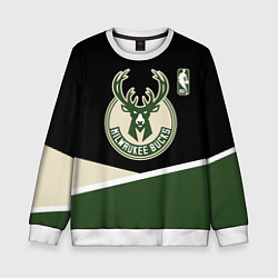 Свитшот детский Милуоки Бакс - линии, цвет: 3D-белый