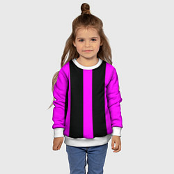 Свитшот детский Color black pink lines, цвет: 3D-белый — фото 2
