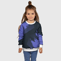 Свитшот детский Абстрактная текстура в синем, цвет: 3D-белый — фото 2