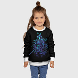 Свитшот детский Неоновый призрак самурай, цвет: 3D-белый — фото 2