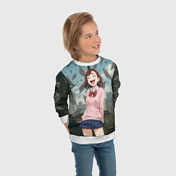 Свитшот детский Сиратори Айра смеется - Дандадан, цвет: 3D-белый — фото 2