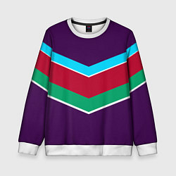 Свитшот детский Фиолетовый с полосами, цвет: 3D-белый