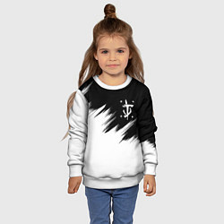 Свитшот детский Doom краски черно белый, цвет: 3D-белый — фото 2