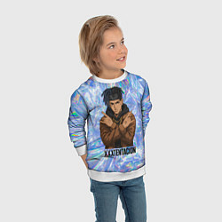 Свитшот детский XXXTentacion - скрещенные руки, цвет: 3D-белый — фото 2