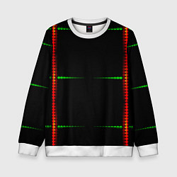Свитшот детский Color black green orange stripes, цвет: 3D-белый