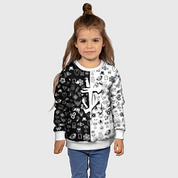 Свитшот детский Doom ачивки паттерн, цвет: 3D-белый — фото 2