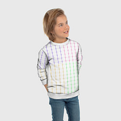 Свитшот детский Color white multicolored stripes, цвет: 3D-белый — фото 2