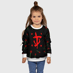 Свитшот детский Doom rose pattern, цвет: 3D-белый — фото 2